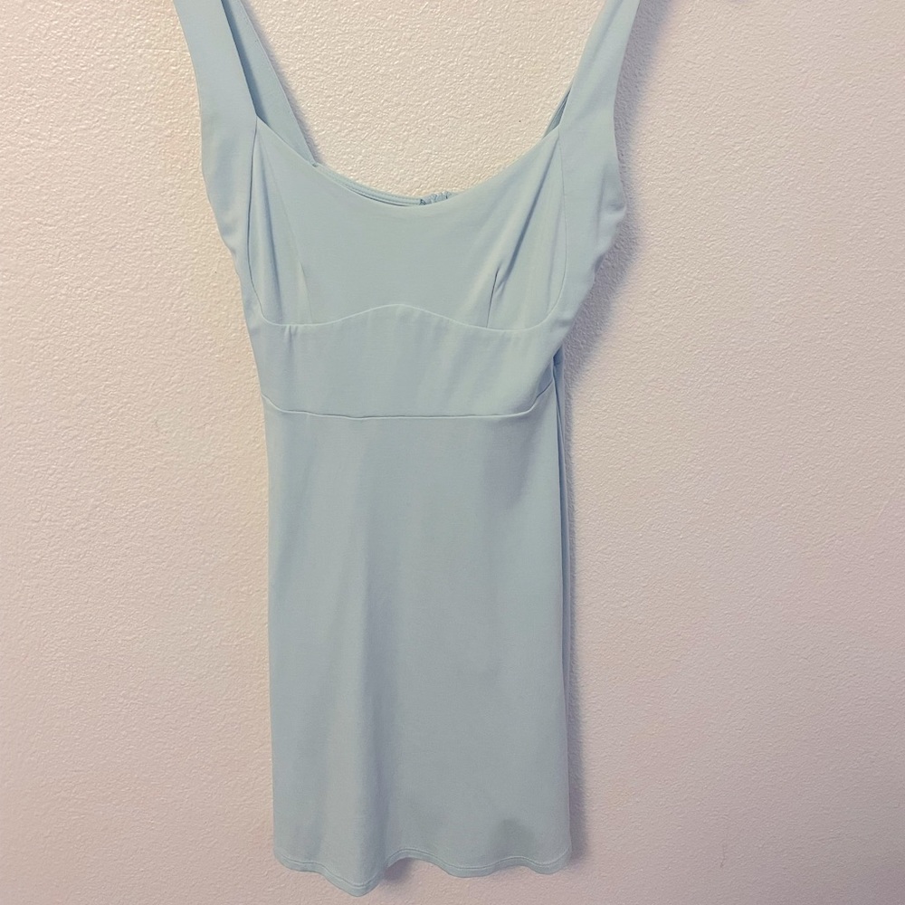 Fitted light blue dress